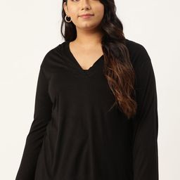 Rute Women Black Solid Plus Size Top-image-97