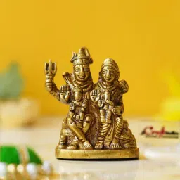 eCraftIndia Golden Brass Shiv Parivar Murti-image-62