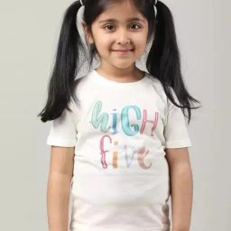 ZACH &KIKI Girls Blue Cotton Printed T- Shirt-image-40
