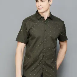 Fame Forever by Lifestyle Olive Cotton Regular Fit Printed Shirt-picture-16