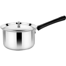 Prabha Stainless Steel Silver Induction Base Virgo Sauce Pan, with Lid - 2.0 L, Size 18 cm-14
