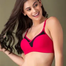 Clovia Pink Non Wired Non Padded T-Shirt Bra-image-65