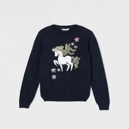Fame Forever by Lifestyle Girls Navy Sequence Sweater-image-82