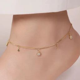 Zavya Starry Night 925 Sterling Silver Gold-Plated Star Pattern Anklets-image-78
