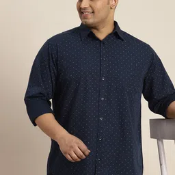 Sztori Men Plus Size Pure Cotton Ditsy Print Casual Shirt-image-78