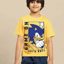 Kidsville Boys Yellow Cotton Character Based Tshirt-image-85