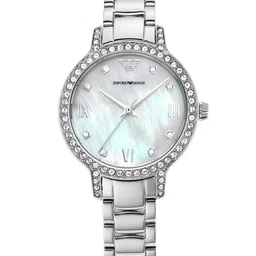Emporio Armani Women White Mother of Pearl Analogue Watch AR11484-image-68