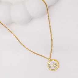 Perfectly Average Oval White StarNecklace | 18k Gold Plated Stylish Pendant For Women-image-18