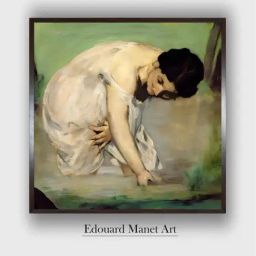 The Art House Beige & Green Dejeuner Sur L'Herbe Wooden Framed Painting Wall Art-image-71