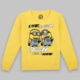Kidsville Boys Yellow Character Based Full Sleeves Sweatshirt-image-106
