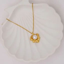 Perfectly Average Lotus Pearl Pendant Necklace-30