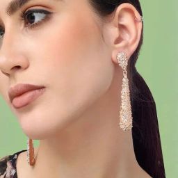 Sohi Gold Plated Designer Stone Party Drop Earrings-0
