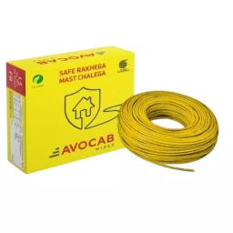 AVOCAB FRLS House Wire 0.75 Sq.mm 1 Core Yellow 90 m Cable Length-image-89