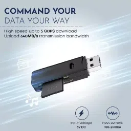 Mak World High Speed USB 3.0 2-in-1 Multi Card Reader with LED Indicator Upto 5 Gbps Download Speed, Black image 3