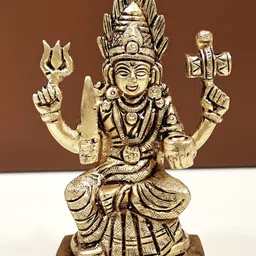 Exotic India Gold Toned Goddess Mariamman Religious Idol Showpiece-picture-36
