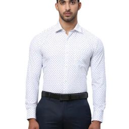 Park Avenue Blue Slim Fit Printed Shirt-image-79