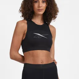 Reebok Black & White Printed Bralette Bra-18
