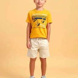 U.S. Polo Assn. Boys Beige Cotton Printed Shorts-image-16