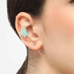 Sohi Gold Plated Designer Party Ear Cuff Earrings image 2