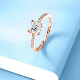Peora Rose Gold-Plated CZ-Studded Adjustable Finger Ring-picture-28