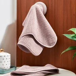 DDecor Set of 2 Lavender Patterned 550 GSM Cotton Hand Towels-40