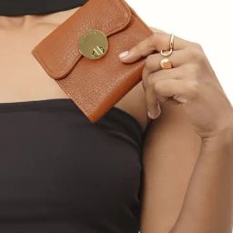 Hidesign Orange Casual Leather Tri-Fold Wallet For Women-17