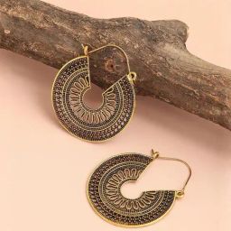 Sohi Silver Plated Designer Party Hoop Earrings-image-38