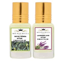 Menjewell Pack of 2 Attar - Royal Kewda & Lavender Love Attar 5ml Each-5