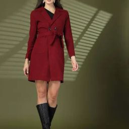 Chkokko Maroon Plain Coat-image-76