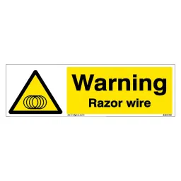 SUNSIGNS  Warning Razor Wire Signages Size 600x200 mm HP Print + Vinyl + Sun Board, SN0159-image-67