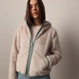 Only Light Green & Beige Regular Fit Reversible Jacket-picture-11