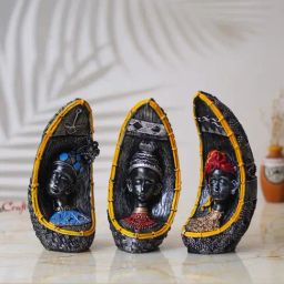 eCraftIndia Multicolor Polyresin andcrafted African Women Figurines Showpiece-image-86