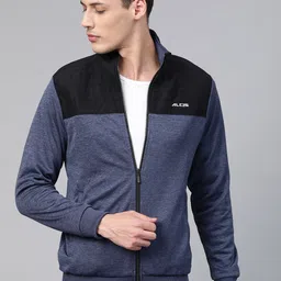 Alcis Men Navy Blue & Black Colourblocked Training Jacket-image-45