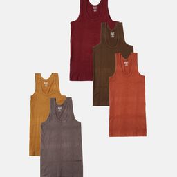 Lux Cozi Infant Boys Pack Of 5 Assorted Basic Innerwear Vests LUX_COZI_BOYZ_RN_AST_5PC-8
