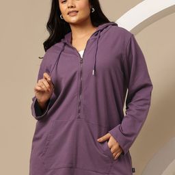 Sztori Plus Size Hooded Longline Sweatshirt-28