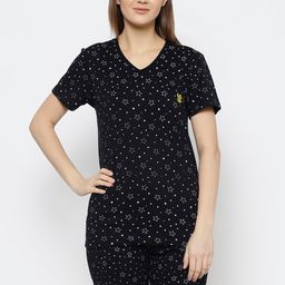 mack jonney VIMAL JONNEY Women Black Cotton Blend Night Suit-picture-38