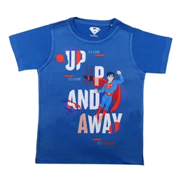 Superman Boys Blue Printed Round Neck T-shirt-image-76