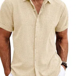 StyleCast Men Spread Collar Solid Cotton Casual Shirt-image-72