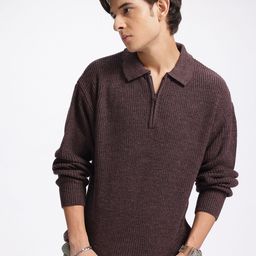 glitchez Casual Comfort Ribbed Drop-Shoulder Pullover-image-2