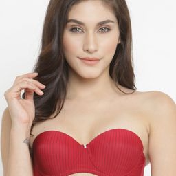 PrettyCat Red Printed Underwired Lightly Padded Push-Up Bra PC-BR-5120-image-12