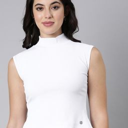 TWIN BIRDS High Neck Fitted Crop Top-image-97