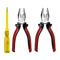 Sky Blue 203.2 mm (8 Inch) Lineman Plier with 203.2 mm (8 Inch) Electric Tester Set of 3 Pcs-23