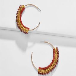 AQUASTREET Red & Gold-Plated Handcrafted Circular Half Hoop Earrings-image-22