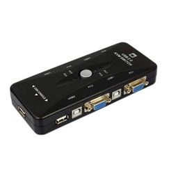 Microware 4 Port KVM Switch (Control 4 PCs on 1 Monitor KVM Switch Box 4 Port Allows to Connect USB Keyboard, USB Mouse and Monitor to 4 PCs) image 1