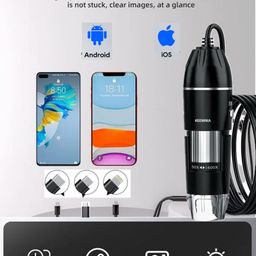 USB Digital Microscope, 50x-1600x Magnification Handheld, 1440P HD 8 LED Lights, Portable Camera Compatible With iOS and Android Devices, 2MP for Adults, Kids image 3