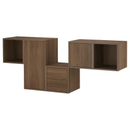 ikea eket Wall-mounted cabinet combination, with 2 drawers/walnut effect, 175x35x70 cm-picture-35