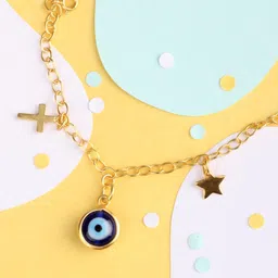 Elegante kids Sterling Silver Evil Eye Charm Bracelet-33