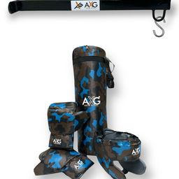 Axg New Goal Stylish Complete Kit with Wall Stand Boxing Kit - Blue & Black-58