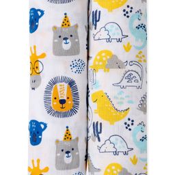 The Mom Store Baby Swaddle Wrap Combo Guess the Animal & Dino Forest Pack of 2 - Multicolour-15
