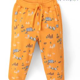 Babyoye  100% Cotton Bus Printed Full Length Lounge Pant - Yellow-picture-43